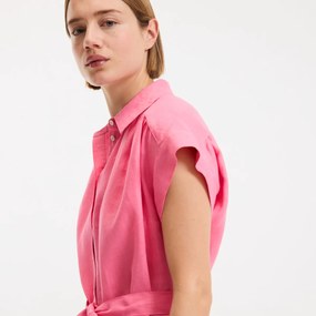 Κοντομάνικο λινό φόρεμα, Signature Heloïse