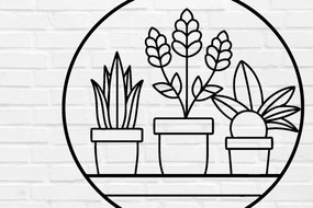 Σετ των 2 Intra απο ξύλο plywood 3mm-4mm πάχος – Φυτό Στρογγυλό Τοίχο Τέχνης Κοπή Αρχείο λέιζερ Δίασταση  20x20 cm INTRAFABR-100953332