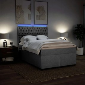 ΚΡΕΒΑΤΙ BOXSPRING ΜΕ ΣΤΡΩΜΑ ΑΝΟΙΧΤΟ ΓΚΡΙ 140X190 ΕΚ. ΥΦΑΣΜΑΤΙΝΟ 3292790