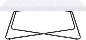 vidaXL Πάγκος με κουμπωτές επιφάνειες Λευκό 110 x 40 x 46 cm Ύφασμα