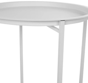 Τραπέζι SAMUEL Χαμηλό Πτυσσόμενο με Αποσπώμενο Δίσκο Μεταλλικό Λευκό Φ45x52 εκ. 45x45x52 εκ.