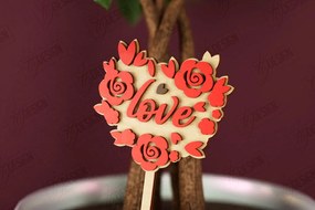 Σετ των 2 Intra απο ξύλο plywood 3mm-4mm πάχος – Φυτό Πάσσαλο για την Ημέρα του Αγίου Βαλεντίνου |Σχήμα καρδιάς Δίασταση 20x20 cm INTRAFABR-112620691