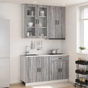 vidaXL Μονάδα κουζίνας PORTO 4 pcs Γκρι Sonoma Επεξεργασμένο Ξύλο