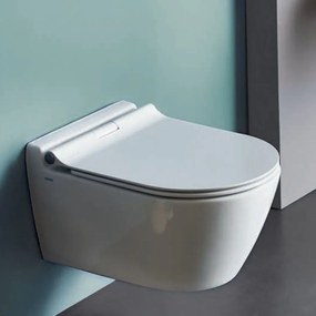 Serel Smart SM2500SC Hygiene Plus Πορσελάνινη Λεκάνη Κρεμαστή 51,5cm με κάλυμμα βακελίτη Slim Soft Close αποσπώμενο
