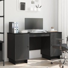 vidaXL Γραφείο Μαύρο Επεξεργασμένο Ξύλο 142,5 x 50 x 75 εκ.