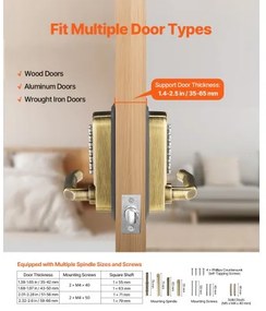 VEVOR Mechanical Keyless Entry Door Lock 14 Key Mechanical Door Lock Waterproof