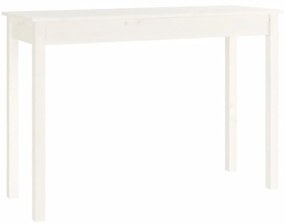 Τραπέζι Κονσόλα Λευκό 110 x 40 x 75 εκ. από Μασίφ Ξύλο Πεύκου - Λευκό