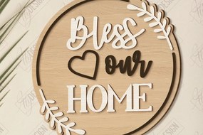 Σετ των 2 Intra απο ξύλο plywood 3mm-4mm πάχος Χριστιανικές στρογγυλές πινακίδες κοπής με λέιζερ | CNC Δίασταση 30x20 cm INTRAFABR-121601704