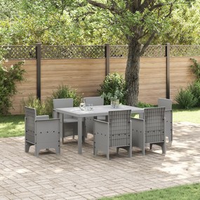vidaXL Τραπέζι Κήπου Ανοιχτό Γκρι 150x100x73 εκ. Πολυ Ράτταν