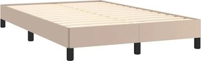 vidaXL Κρεβάτι Boxspring Στρώμα&amp;LED Καπουτσίνο 120x190 εκ. Συνθ. Δέρμα