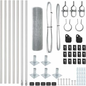 vidaXL Στύλος Περιφράξεων Ασημί