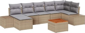 vidaXL Σετ Καναπέ Κήπου 8 pcs μπεζ και ανοιχτό γκρι