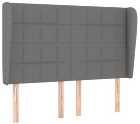 vidaXL Κρεβάτι Boxspring με Στρώμα Σκούρο Γκρι 140x200 εκ Υφασμάτινο