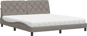 vidaXL Κρεβάτι με Στρώμα Taupe 180x200 εκ. Υφασμάτινο
