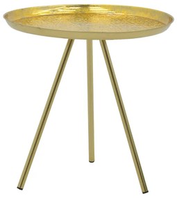 287-000015 Βοηθητικό τραπέζι Jacksie Inart γκρι-χρυσό μέταλλο Φ41x43.5εκ IRON GOLD-GREY, 1 Τεμάχιο