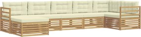 vidaXL Σειρά Καναπέ Εξωτερικού με μαξιλάρι 7 pcs Λευκό και Κρεμ