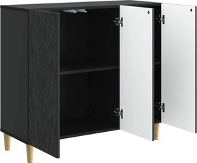 vidaXL Πλαϊνό γραφείο Μαύρο 89 x 34,5 x 80 εκ Επεξεργασμένο Ξύλο