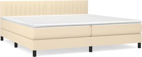 vidaXL Κρεβάτι Boxspring με Στρώμα Κρεμ 200x200 εκ. Υφασμάτινο