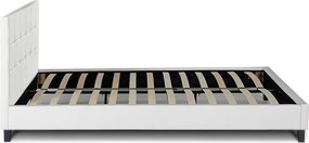 Κρεβάτι Sissy Megapap από τεχνόδερμα χρώμα λευκό 160x200εκ.