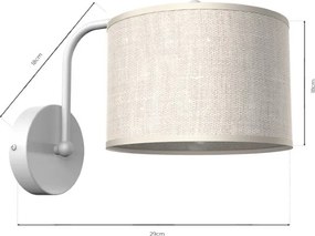 Απλίκα Τοίχου Lino Biel με καπέλο Λευκό με Λινό