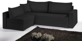 Γωνιακός καναπές Kleio-195φ 140β-Μαύρο