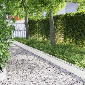 vidaXL Περιγράμματα γκαζόν 20 pcs Λευκό 103 x 0,05 x 22 εκ Ατσάλι