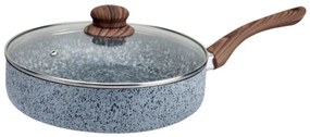 Τηγάνι με καπάκι Oliver Voltz Siena OV51319J28CD, 28 cm, Βαθύ, Μαρμάρινη επίστρωση, Επαγωγή, Γκρι