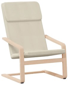 vidaXL Πολυθρόνα Relax Κρεμ Υφασμάτινη με Υποπόδιο