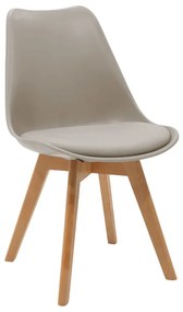 Καρέκλα Gaston pakoworld PP-PU γκρι-φυσικό πόδι 53.5x48.5x83εκ Model: 271-000003