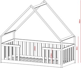BEAT 90x200 λευκό μονό παιδικό σπίτι LN7174