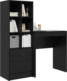 vidaXL Γραφείο με συρτάρι με ράφι με αποθήκευση 2 pcs Μαύρη Οξυά