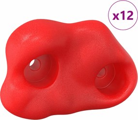 vidaXL Βάσεις αναρρίχησης 12 τεμ. Κόκκινο 100 x 67 x 43 mm PP