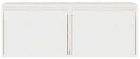 Ντουλάπια Τοίχου 2 τεμ. Λευκά 45x30x35 εκ από Μασίφ Ξύλο Πεύκου - Λευκό