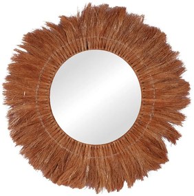 Καθρέπτης Τοίχου Seire 337-000013 Φ50cm Natural Inart Ψάθα