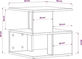 vidaXL Τραπέζι Βοηθητικό Λευκό 40 x 40 x 40 εκ. από Επεξ. Ξύλο