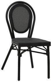 Καρέκλα Nacia  μαύρο αλουμίνιο-μαύρο textilene 45x59x85εκ Υλικό: ALUMINUM-TEXTILENE 289-000006