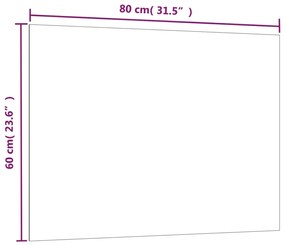 vidaXL Πίνακας Επιτοίχιος Μαγνητικός Λευκός 80 x 60 εκ. Ψημένο Γυαλί