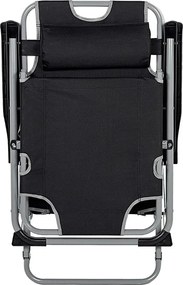 Ξαπλώστε ξαπλώστρα Aktive πολυεστέρας 600D Χάλυβας Μαύρο 177 x 47 x 34 cm