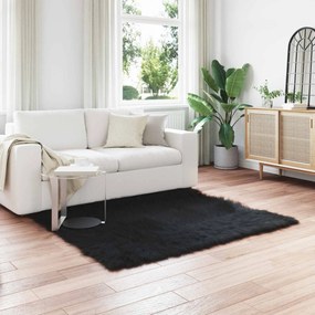 vidaXL Χαλί από τεχνητό πρόβειο δέρμα TAFALLA Μαύρο 120 x 120 cm