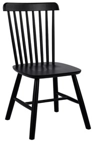 Wooden chair mounted Lucien in black matte  48x54x86 cm