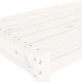 vidaXL Παγκάκι Κήπου Λευκό 110x38x45 εκ. από Μασίφ Ξύλο Πεύκου