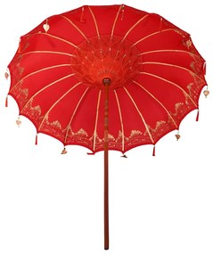 vidaXL Μπαλινέζικη Ομπρέλα Κόκκινο 215 x 215 x 260 εκ. Βαμβάκι
