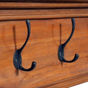 vidaXL Κρεμάστρα Τοίχου 100 x 10 x 20 εκ. από Μασίφ Ξύλο Teak