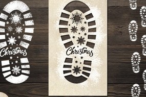Σετ των 3 Intra απο ξύλο plywood 3mm-4mm πάχος Πρότυπο κοπής χαρτιού Χριστουγέννων FOOTPRINT Δίασταση 15x15 cm INTRAFABR-44230499