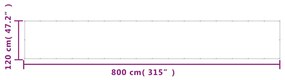 vidaXL Διαχωριστικό Βεράντας Αν.Γκρι 120x800εκ 100% Πολ. Ύφασμα Oxford