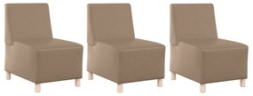 vidaXL Καναπέδες 3 pcs Καπουτσίνο 55 x 74 x 82 εκ. Τεχνητό δέρμα