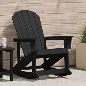 vidaXL Καθιστική Καρέκλα Ροκ Adirondack Μαύρο HDPE