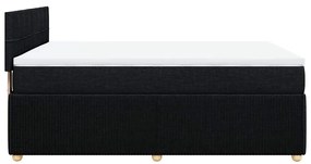 vidaXL Κρεβάτι Boxspring με Στρώμα Μαύρο 160x200 εκ. Υφασμάτινο