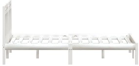 vidaXL Πλαίσιο Κρεβατιού Λευκό 150 x 200 εκ. Μασίφ Ξύλο King Size