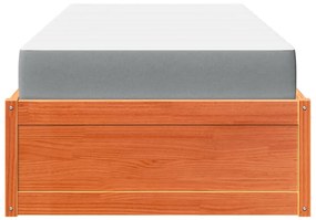 vidaXL Κρεβάτι με Στρώμα Καφέ Κεριού 90x200 εκ Μασίφ Ξύλο Πεύκου